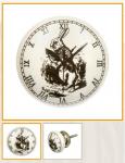 BLUMEN HAUS Ручка керамическая для мебели "Часы с кроликом ", цвет белый, рисунок черный /300/6