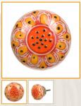 BLUMEN HAUS Ручка керамическая для мебели "Подсолнух оранжевый", ручная роспись, цвет разноцветный /300/6