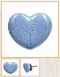 BLUMEN HAUS Ручка керамическая для мебели "Сердце", цвет сероголубой /300/6