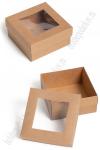 Коробка крафтовая с окошком 13*13*6 см (12 шт) SF-7115, натуральный