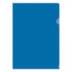 Папка-уголок OfficeSpace, A4, 100 мкм, прозрачная синяя, Fmu15-11_882
