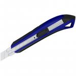 Нож канцелярский 18мм Berlingo "Razzor 300", auto-lock, металл.направл., мягкие вставки, синий, европодвес
