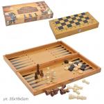 Игра настольная 3 в 1: нарды, шахматы, шашки / 341-162 /36/