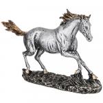 169-259 фигурка декоративна "конь" 34*22 см цвет: черненое серебро