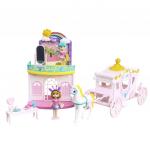*Nily Baby Игровой набор "Дом с каретой" (1 этаж, 15,5х24,5 см, куклы 8,5 см, карета, лошадь, мебель)