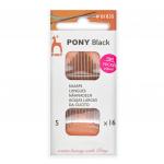 01835 Иглы ручные BLACK Sharps, №5, черный, 16 шт PONY