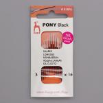 01876 Иглы ручные BLACK Sharps, №5, белое ушко, 16 шт PONY