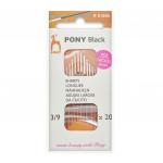 01885 Иглы ручные BLACK Sharps, №3-9, белое ушко, 20 шт PONY
