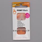 01886 Иглы ручные BLACK Sharps, №5-10, белое ушко, 20 шт PONY
