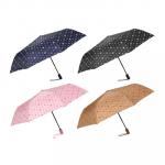 Зонт универсальный, полуавтомат, металл, пластик, полиэстер, 55см, 8 спиц, 4 цвета, 3215A