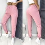Спортивные штаны женские 5005 "Однотонные - Резинки" Розовые