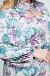 Блуза ANELLI 1028белый с цветами