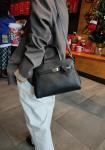 - Кожаная женская сумка-портфель, цвет черный