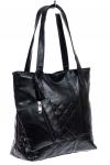 Женская сумка с из мягкой экокожи, цвет черный