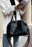 - Женская сумка из натуральной кожи, цвет черный