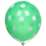 Воздушные шары "Горошек" 5шт 12"/25см зеленый