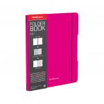 Тетрадь общая ученическая в съемной пластиковой обложке ErichKrause® FolderBook Neon, розовый, А5+, 48 листов, клетка