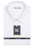 001TSF Белая однотонная мужская рубашка полуприталенная Slim Fit