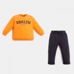 Комплект: джемпер и брюки Крошка Я "NY", рост 74-80 см, цвет оранжевый/чёрный