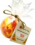 Бурлящий шарик Звезда удачи (аромат амариж) желто-красная для ванн 140 грамм, парфюмированный
