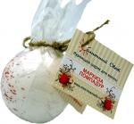 Бурлящий шарик Маркиза  Помпадур белая с красными брызгами (аромат - версия Lady million-Paco Rabanne) для ванн 140 грамм, парфюмированный