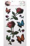 Lukky. арт.Т21481 Fashion Набор тату 3D "Бабочки, розы" 1 вид, 9х18 см