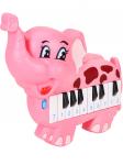 Детское пианино (19,5 см) "Слоник" (16 клавиш,звук,2 цвета микс,в пакете) (Арт. 1981233)
