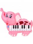Детское пианино (19,5 см) "Слоник" (16 клавиш,звук,2 цвета микс,в пакете) (Арт. 1981233)