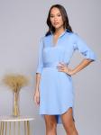 Платье-рубашка голубое разноуровневое