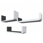 QWERTY Комплект полок Италия цвет белый/серый, 40х14х10 см  35х10х10 см  30х7х10 см  толщина 1,8 см  /1