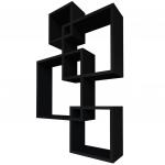 QWERTY Комплект полок Токио цвет чёрный, 30х30х10 см  25х25х10 см  20х20х10 см  15х15х10 см  толщина 1,2 см  /1