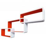 QWERTY Комплект полок Нью-Йорк цвет белый/оранжевый, 44х24х10 см  40х20х10 см  36х16х10 см  толщина 1,5 см  /1