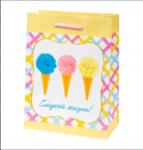 Бумажный пакет для сувенирной продукции с ламинацией, с шириной основания 17,8 cм, плотность бумаги 140 г/м2 / 17,8*22,9*9,8см арт.87952