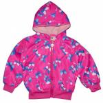 Куртка-ветровка детская с подкладкой "Бабочка" (темно-розовый)