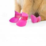 Ботинки резиновые для собак Розовые Размер М 4 шт