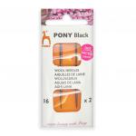 16821 Иглы для шерсти и пряжи BLACK Wool, 2 шт PONY