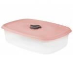 "Lucky Friday" Контейнер для продуктов пластмассовый 1л, 20,7х13,7х6,5 см, паровыпускной клапан, подходит для СВЧ, пудровый (Россия)