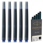 Картриджи чернильные PARKER "Cartridge Quink", КОМПЛЕКТ 5 шт., черные, 1950382