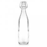 Бутылка стеклянная бугельная крышка "Кристалл" 1л д8,5см h31см, д/горла 2,2см, форма круглая (д/основания 6,8см) (Китай)