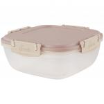 "Sugar&Spice" Контейнер для продуктов пластмассовый "Barberry" 0,35 л, квадратный, герметичный, латте, подходит для СВЧ (Россия)