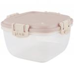 "Sugar&Spice" Контейнер для продуктов пластмассовый "Barberry" 1л, квадратный, герметичный, латте, подходит для СВЧ (Россия)