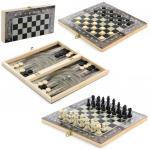 Настольная игра 3 в 1: шашки, шахматы, нарды, 28х3,2х14, коробка