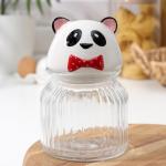 Банка для сыпучих продуктов Доляна «Панда», 600 мл