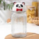Банка для сыпучих продуктов Доляна «Панда», 1,3 л