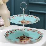 Блюдо 2-х ярусное Доляна «Кролик», 25/20 см