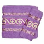 Набор махровых полотенец "Узоры" (фиолетовый)
