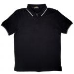 Рубашка-поло "Turon", черный пике (декор, на молнии), (арт. PTUR01DМ)