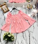 Облачная блузка-декольте Джульетта Розовая K115