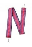 Ремень текстильный для сумки "тонкие линии" (сине-красно-розовая)