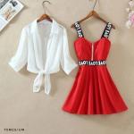 Платье красное с белой рубашкой Um29
